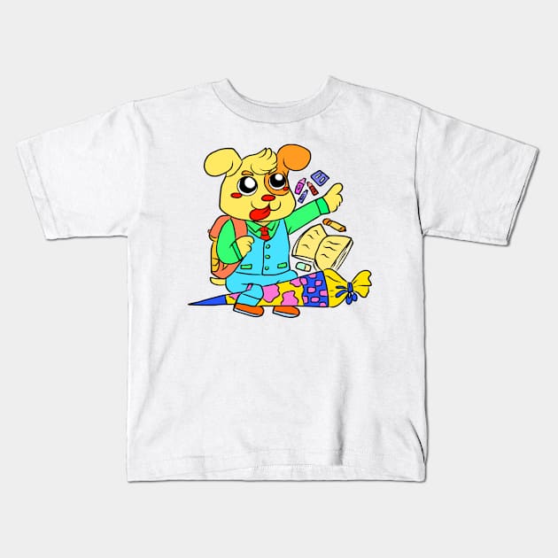 School start of school children school bag Kids T-Shirt by KK-Royal